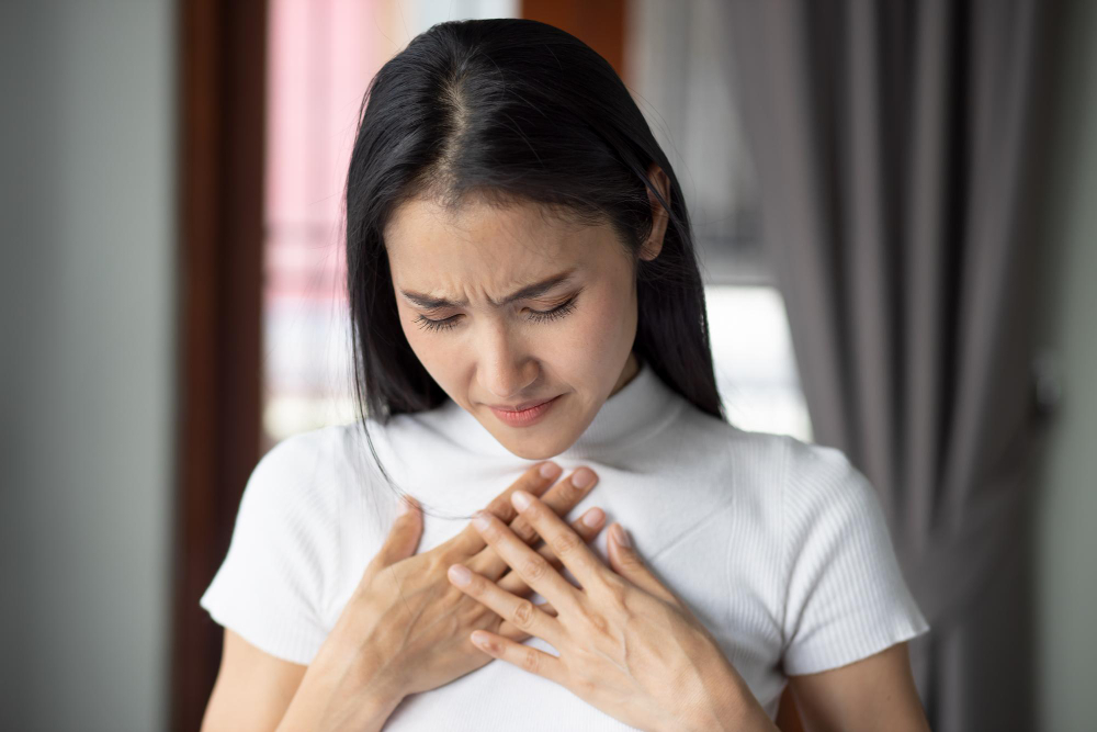 Sick Asian Woman With Indigestion Problem Acid Reflux Gerd Symptoms Woman Health Care Body Care Sickness Pain Acid Reflux Pneumonia Virus Disease Concept