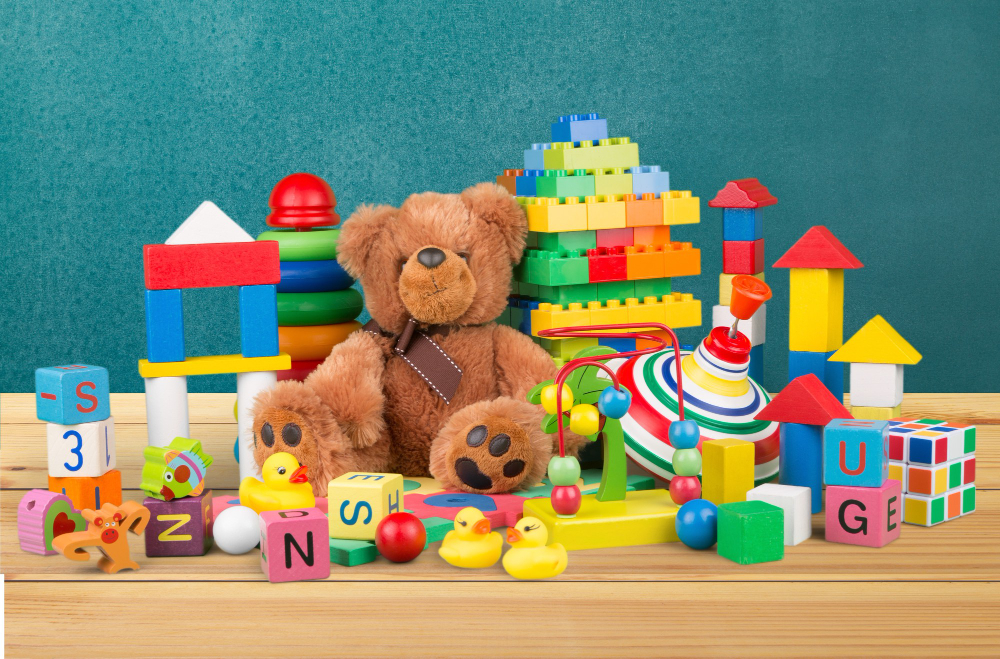 Toys Collection Isolated Background