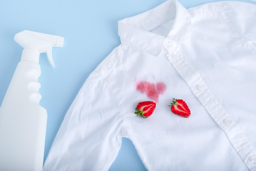 close-up-dirty-stain-strawberry-white-shirt