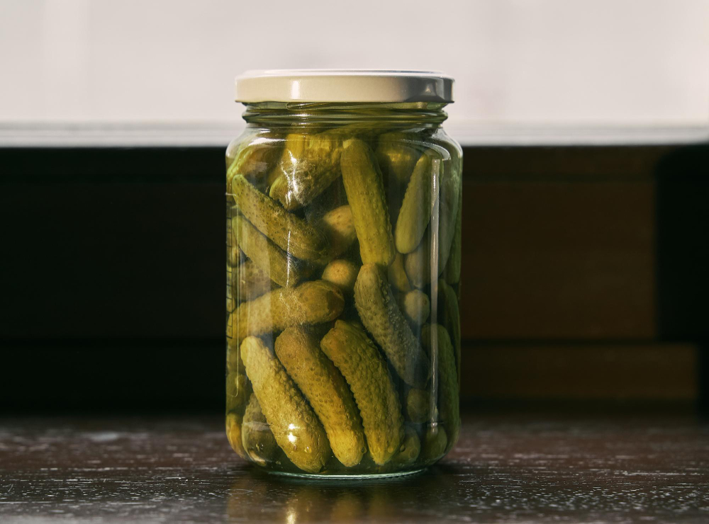 Little Jar Full Small Cornichons Glass Jar With Marinated Cucumbers