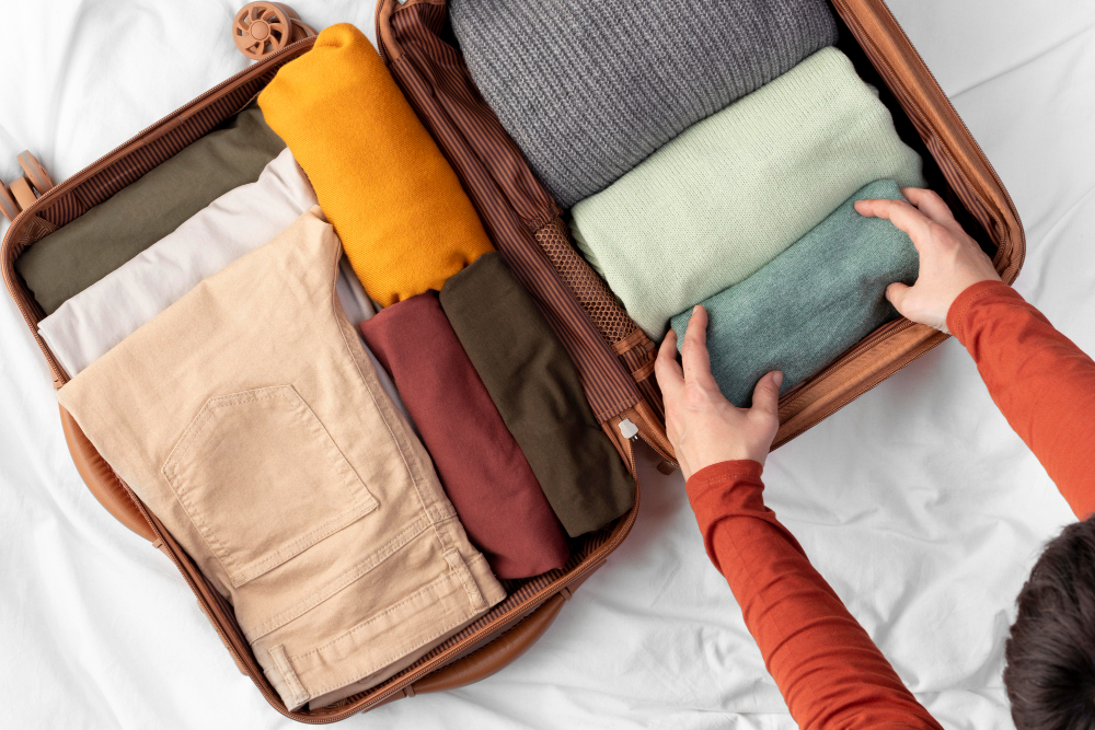 opened-luggage-with-folded-clothes