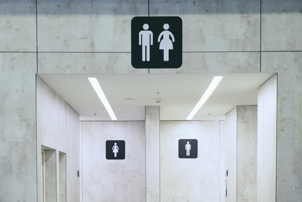 Two Doors Public Toilet Women Men