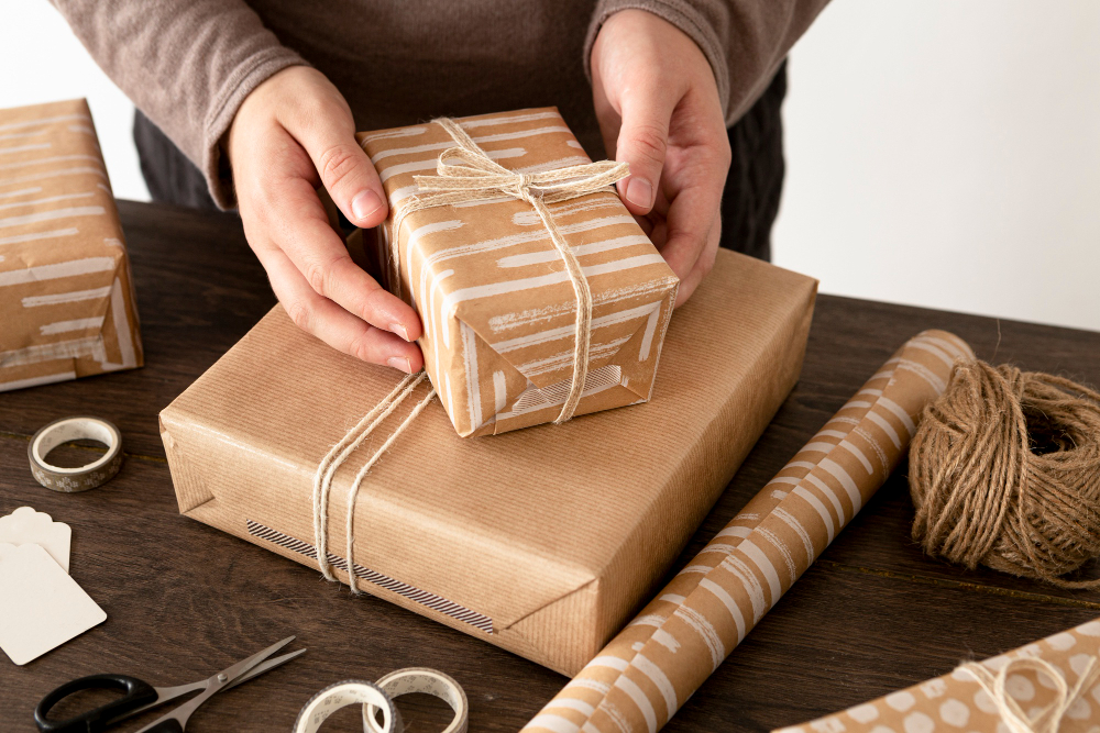 Person Wrapping Christmas Gift (1)