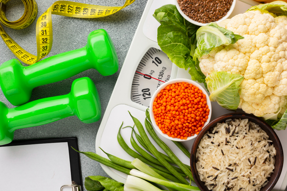 Flat Lay Vegetables Weights