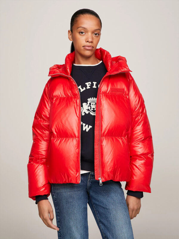 Ww0ww40836 Sne Tommy Hilfiger Damska Cervena Perova Bunda 2