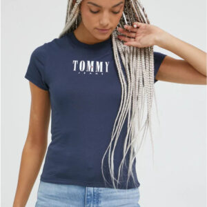 Tommy Jeans Damske Modre Tricko 1