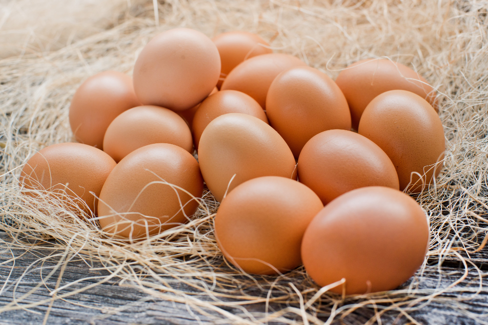 Eggs Wooden Background